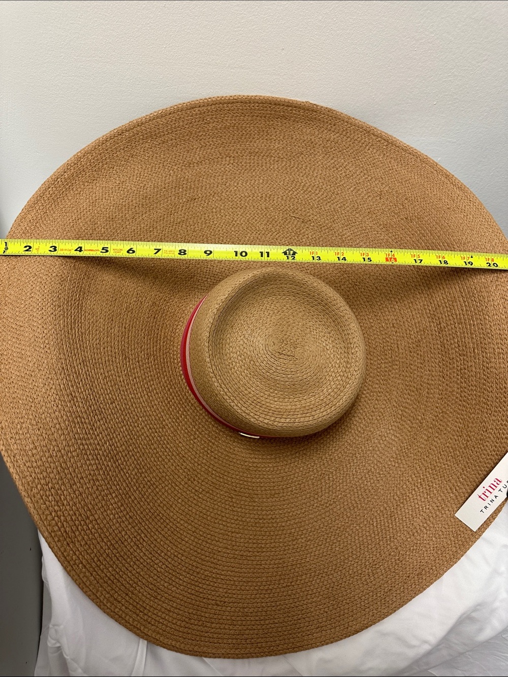 Trina Turk Wide Floppy Brim Straw Sun Hat in Natural Tan - Picture 11 of 15